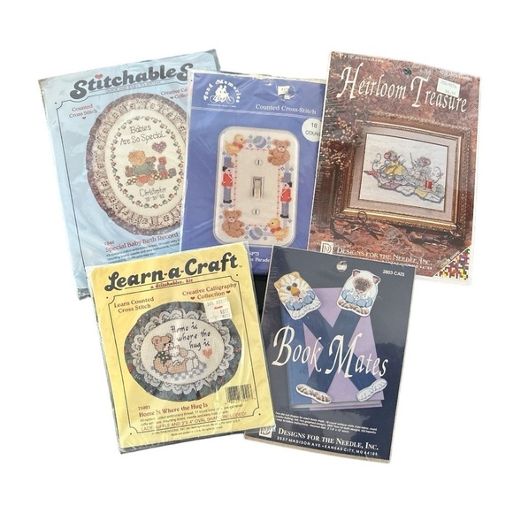 Vintage Other - Lot of 5 Vintage Cross Stitch Kits New in Unopened Bags